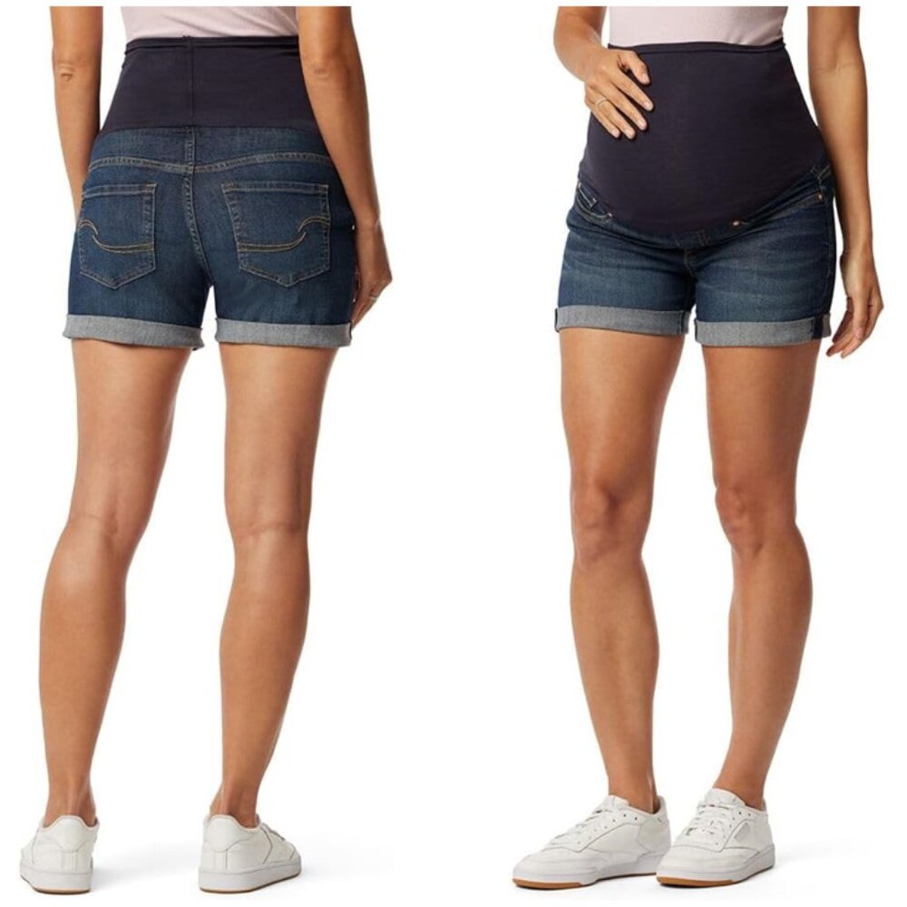 Levi Strauss Signature Gold Maternity Shortie Denim Shorts - Size S - Picture 2 of 16